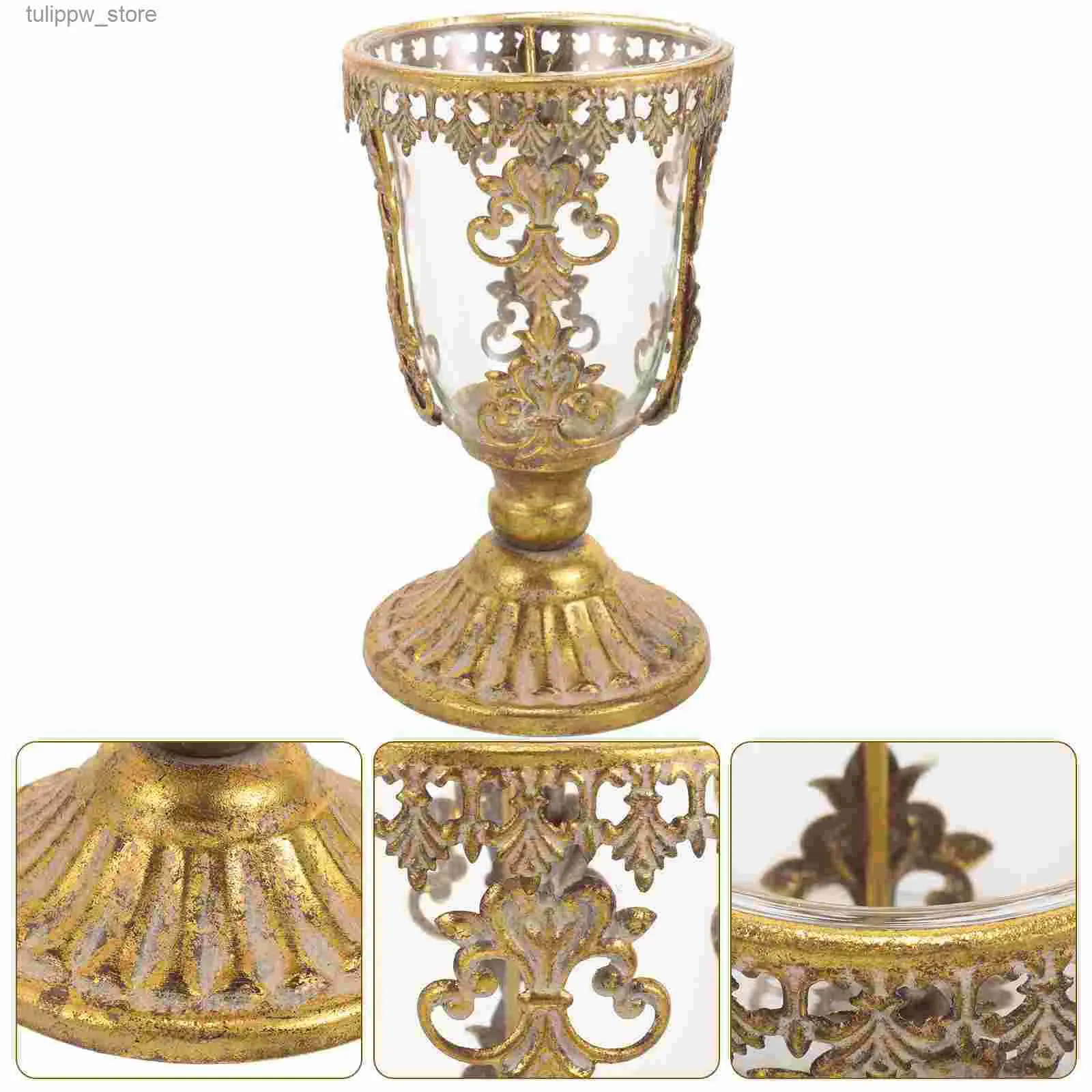 Vases Vase en verre à pieds avec cadre en métal, pièce maîtresse de Table, Vase à fleurs Vintage, conteneur de fleurs L240309