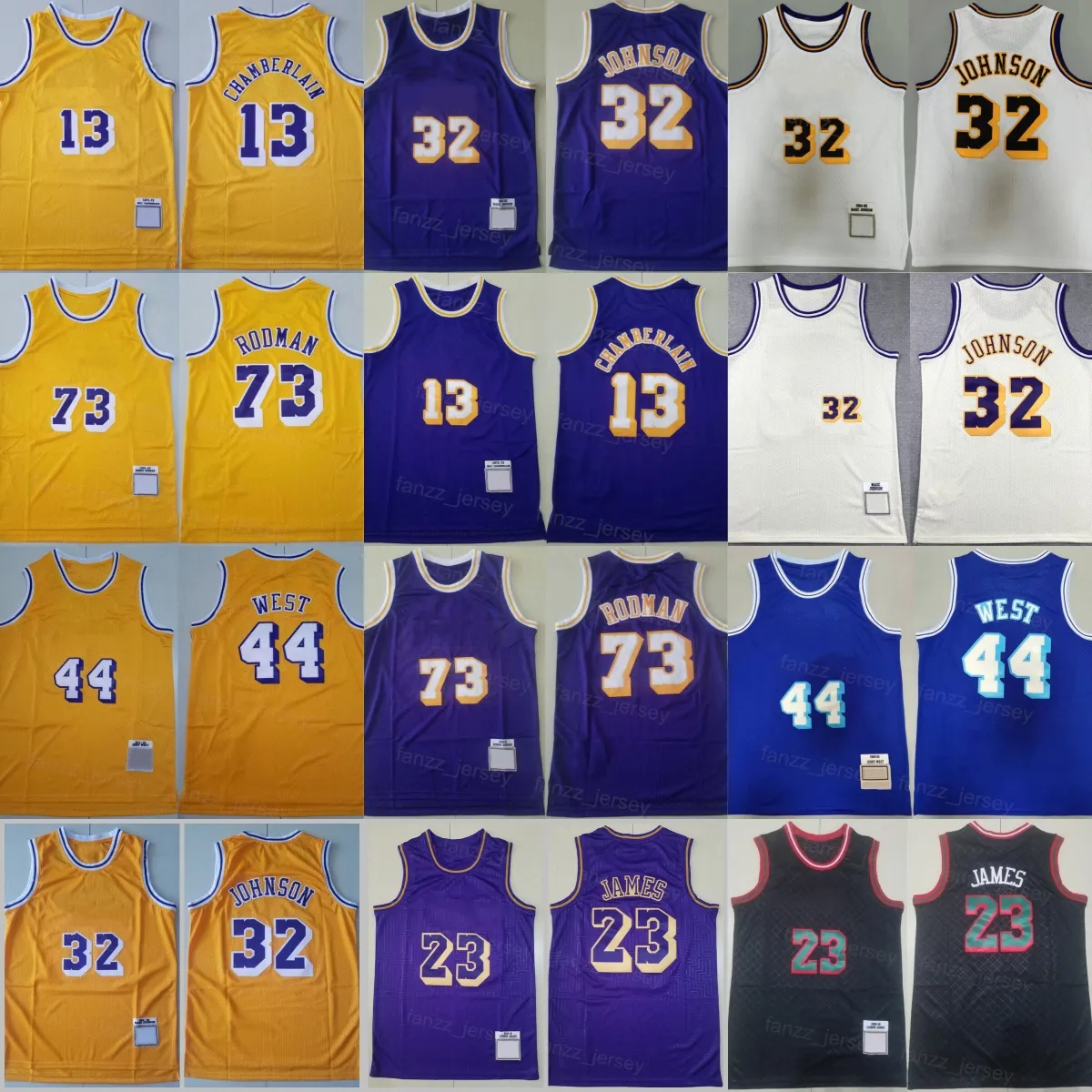 Save Big on Bulk Basketball Jersey Vintage Vintage Johnson Jersey 32  Basketball Vintage Jerry West 44 Dennis Rodman 73 LeBron James 23 Retro  Yellow