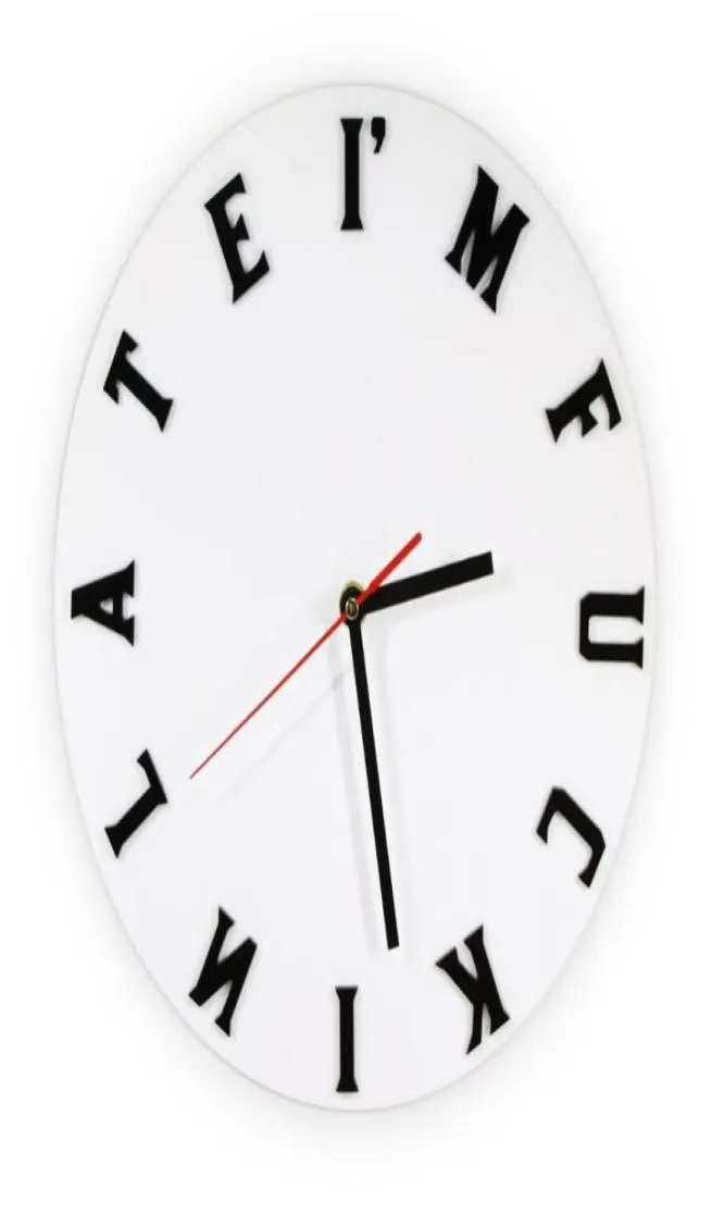 壁の時計1ピースパーソナリティ面白い現在の成熟した宣誓i039m fkinレイトクロックモダンな装飾家の装飾1301036