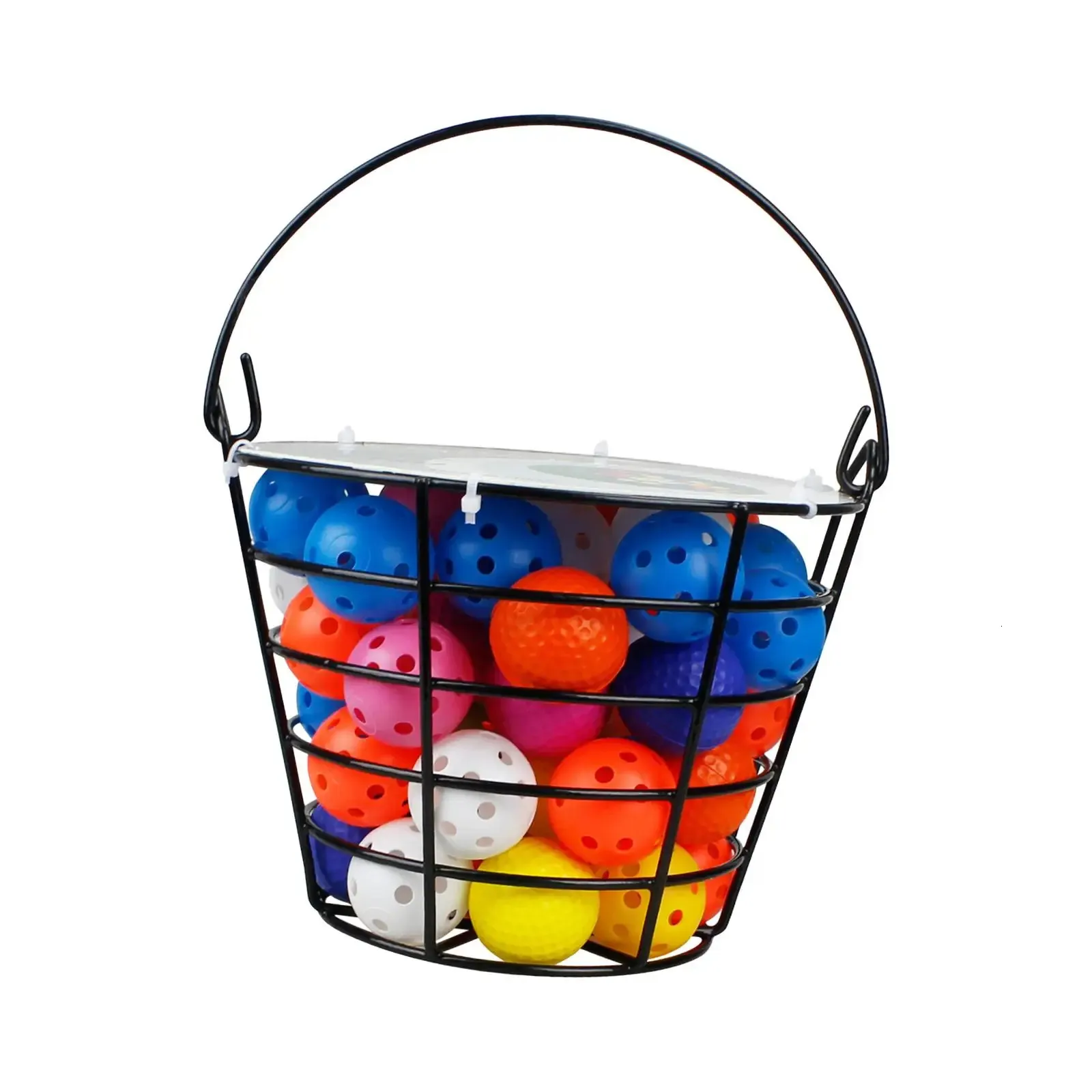 Golf Range Bucket Golf Ball Carrying Bucket Golf Ball Basket with 50Pcs Golf Balls for Outside Sports Golf Training Accessories