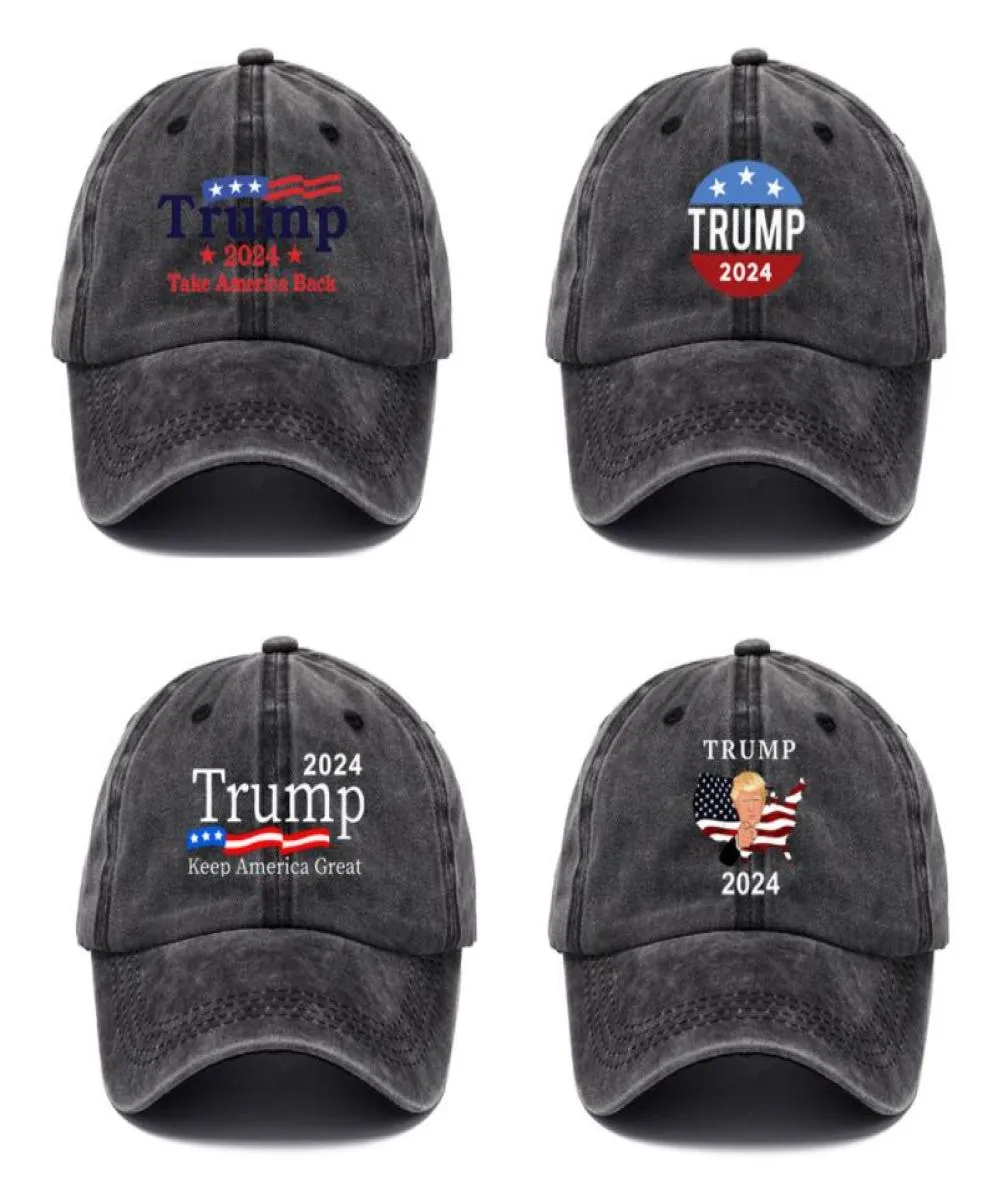 2024 Trump Ball Caps Summer Donald Baseball Hat Election Washed Cotton Net Ponytail Cap Hatts Justerbar sport Jogging Outdoor Bea5057200