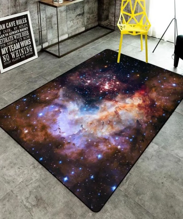 Tapis et tapis 3D Galaxy Space pour couloir, salon, chambre à coucher, Table basse, tapis de sol, motif univers, antidérapant, 8470407