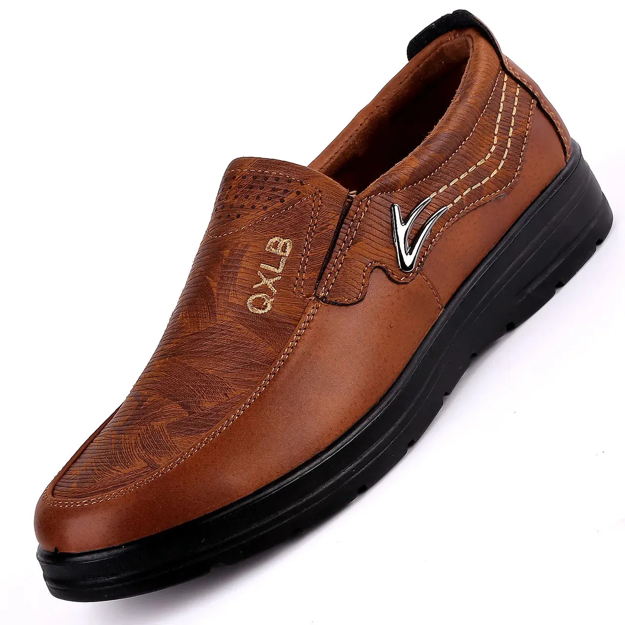 トレードマークサイズ38-48高級な男性カジュアルシューズファッションレザー靴