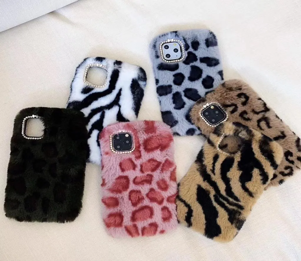 Custodia per telefono soffice per Samsung S8 S9 S10 Note10 Note9 Note8 S21 Ultra S21FE S20FE A12 A32 A42 A52 A72 5G Peluche Stampa leopardo Protec6030009