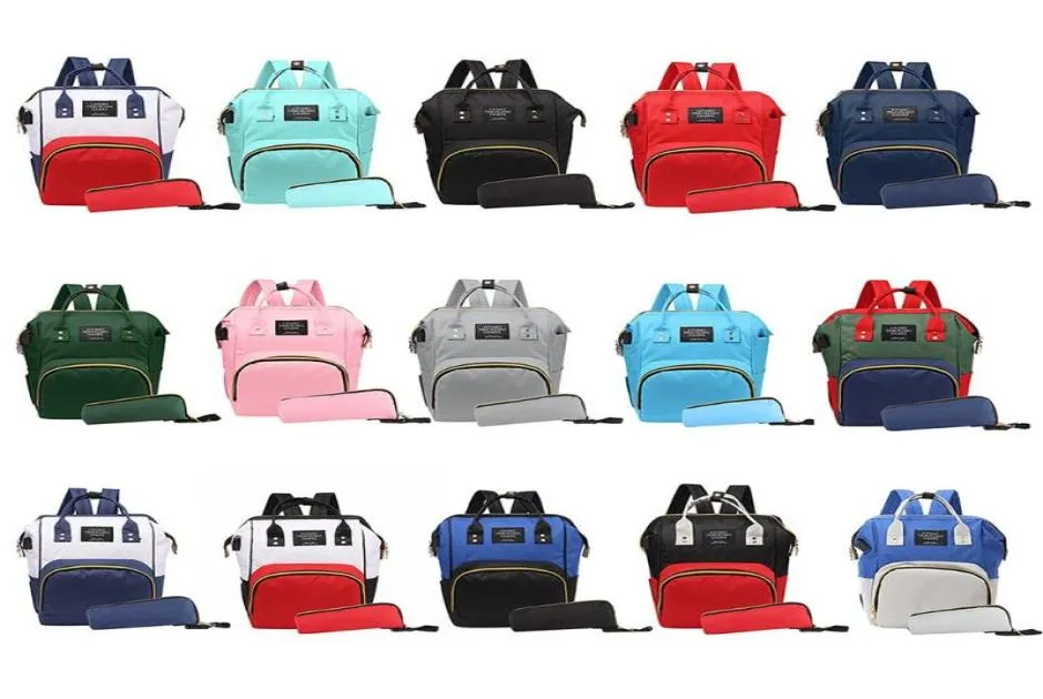 Borsa per pannolini per mummia Porta USB Zaino da viaggio di grande capacità Cura del bambino Borsa per pannolini Borsa per pannolini con pochette per allattamento5073195