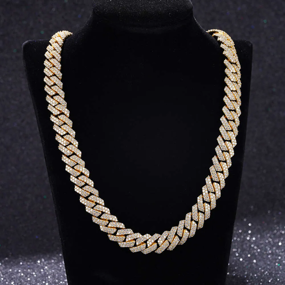 Hot Sale Style Moissanite Chain S925 Sterling Silver Hiphop Cuban Link Halsband för män