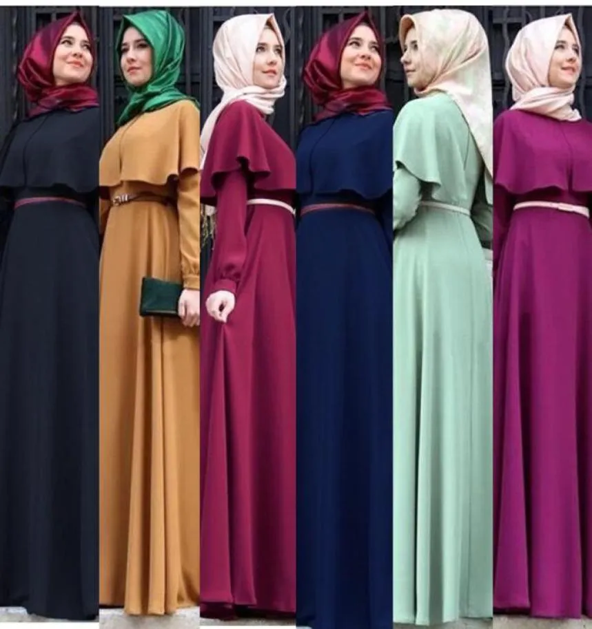 New Personality Capestyle abaya turkish women clothing muslim dress Islamic Cocktail ladies Long Sleeve Vintage Maxi Dresses duba5877914