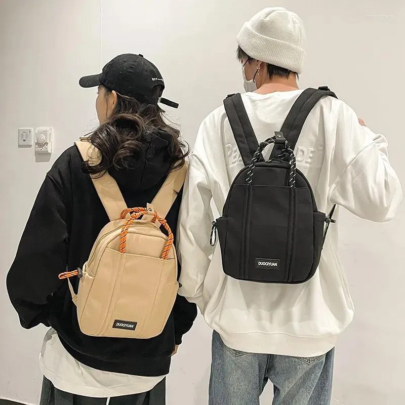 School Bags Woven Rope Women's Bag Mini Men's Lightweight WWaterproof Backpack Couple Handbag Travel