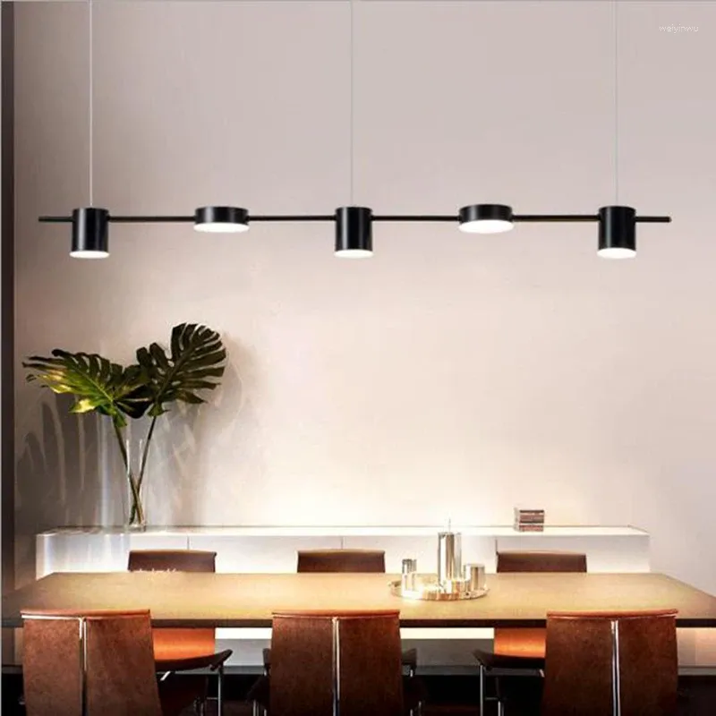 Lampy wiszące czarne światła LED Restauracja jadalnia Living Kitchen Lampa nowoczesne zawieszenie Luminaire 6 Arms Home Lighting Optory