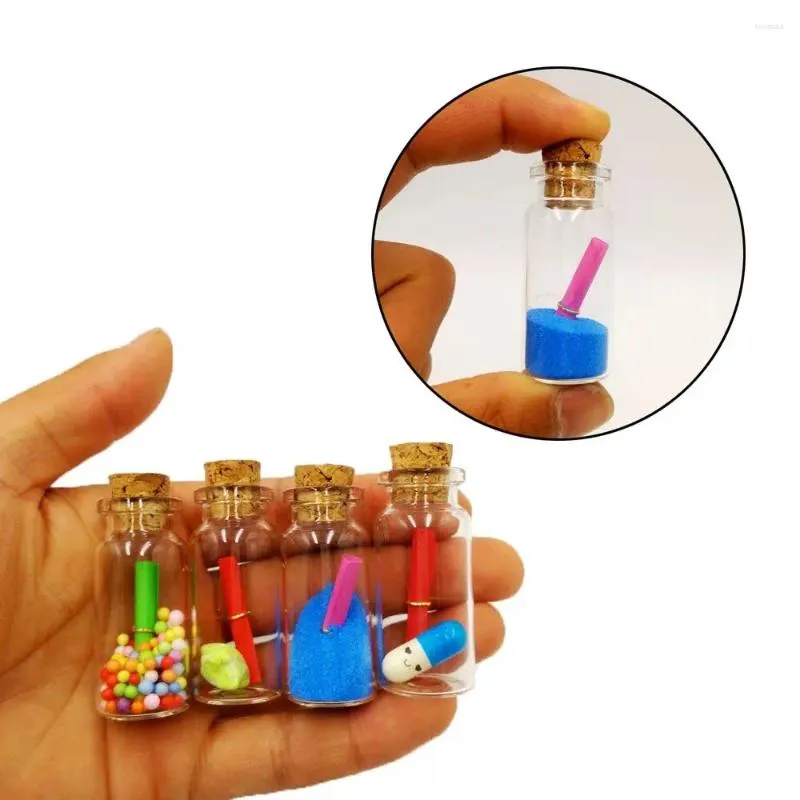 زجاجات 10 أنماط Cork Stopper Mini Home Decor Gars Swars Decoration Decoration Vials الحلي DIY زجاجة انجراف صغيرة