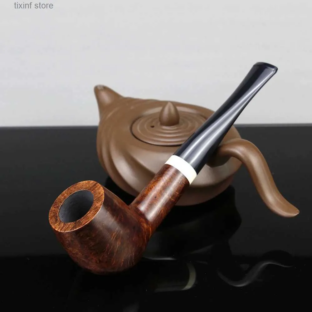 Andra hemträdgårdar Top Grade Briar Wood Pipe Handgjorda rak rökning Tobaksrör Briar Rökning Pipe 9mm Filter Briar Pipe T240309