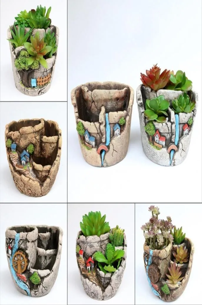 Garden Fleshy Flower Pot Green Planting Microview Flowerpot Creative Eco Friendly Selling med olika mönster 10 98wt J13111950