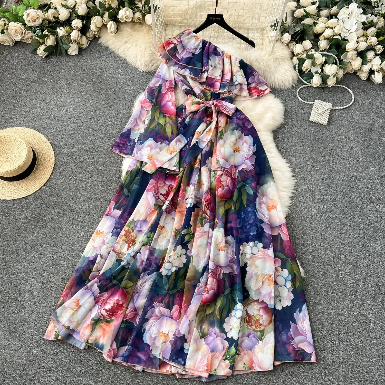 ワンピース SCAN FLOWER CHIFFON DRESS Ameri（アメリ）の「SCAN FLOWER CHIFFON DRESS（ワンピース