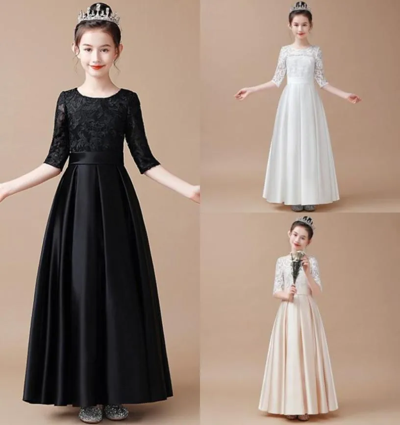 Special Occasions Long Dresses For Girls Lace Flower Pattern Childrens Walk Show Piano Performance Violin Performance Clothes Orch4325188