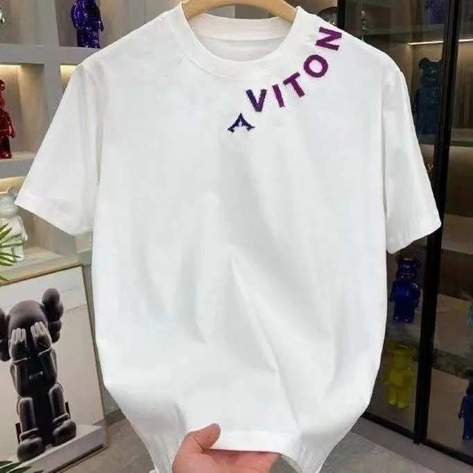 Parisiska mäns t-shirt designer unisex kvinnor par mode lös bomull kort ärm bokstav t-shirt hip hop street slitage t-shirt casual topp t-shirt