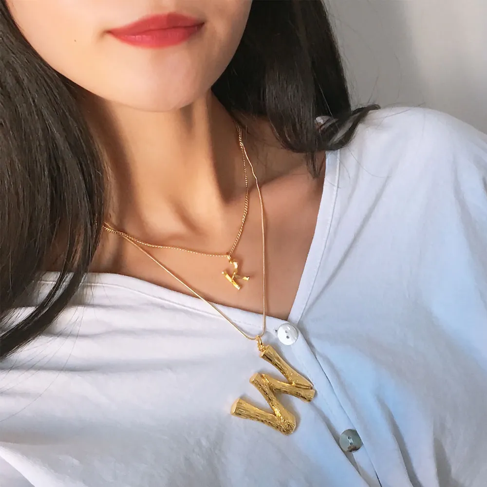 T GG innital designer Letter necklace A B C D E F G H I J K l M N O P Q R S T W U V W X Y Z 26 letters alphabet letters necklace famous brand