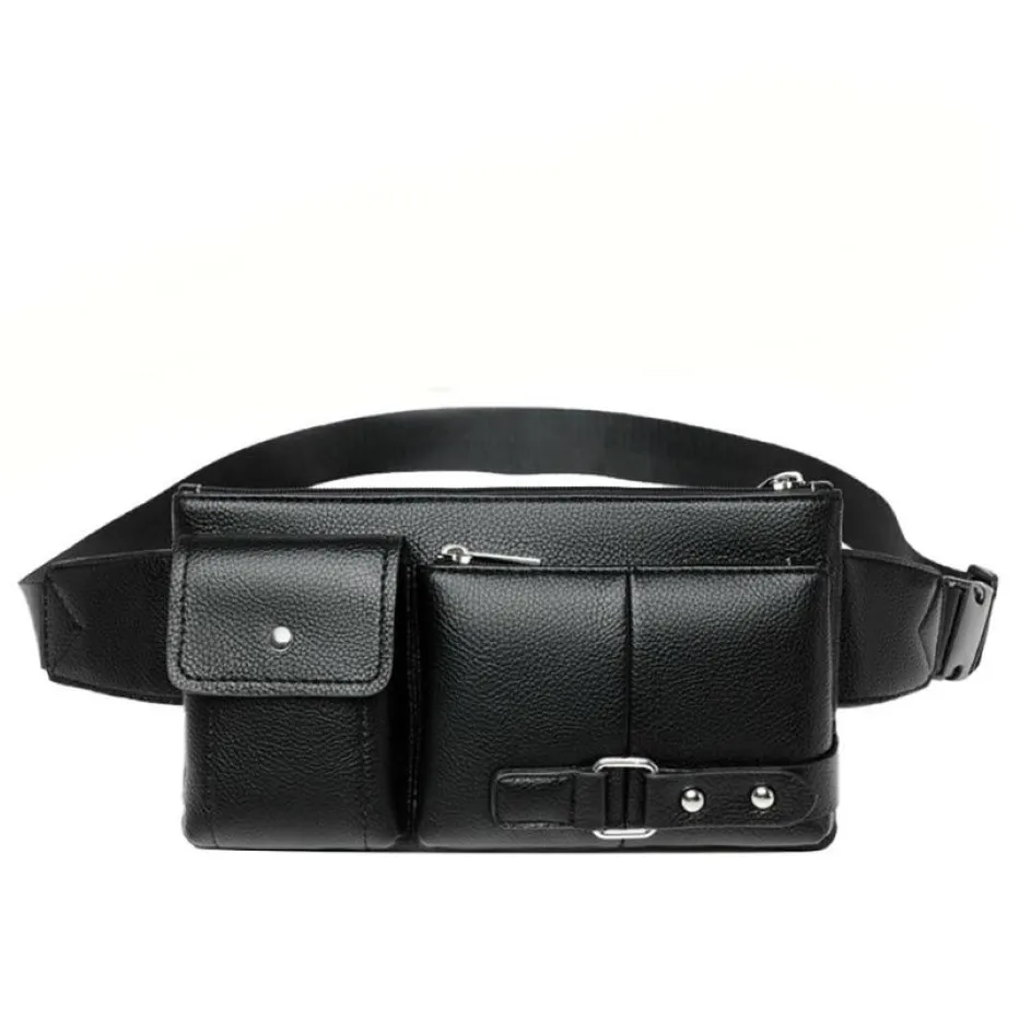 Torby w talii Fanny Pack Black Waterproof Money Pas Pas Pas Men Torebka Portfel podróży nastolatka Mężczyzna sporty na świeżym powietrzu 304Q