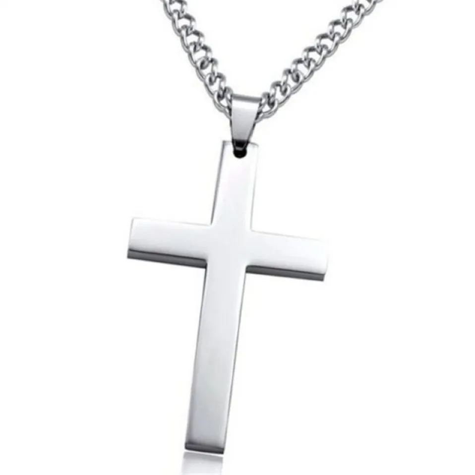 Europeisk och amerikansk personlighet Cross Pendant Men's Necklace hela kvinnors halsband327w