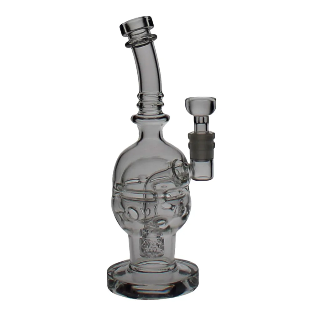 SAML 8,8 Zoll hohes Glas SOL EGG FAB Bong Wasserpfeifen Seed Of Life Dab Rig Recycler Wasserpfeife Innengewindegröße 14,4 mm PG3001 (FC-EGG V2)