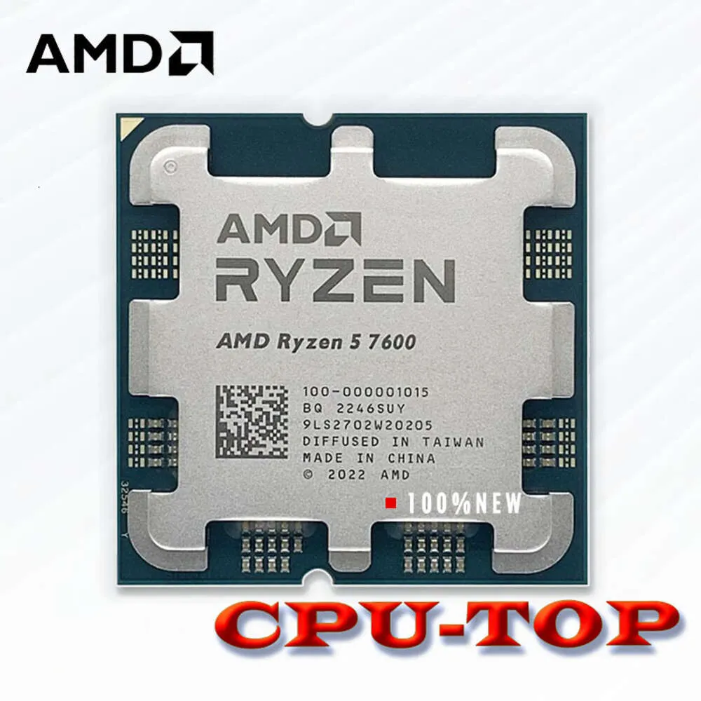 NEW AMD Ryzen 5 7600 R5 7600 3.8GHz 6 core 12 thread ZEN4 CPU processor PCIE5.0 65W 5NM L3=32M DDR5 100-00001015 LGA AM5 no fan