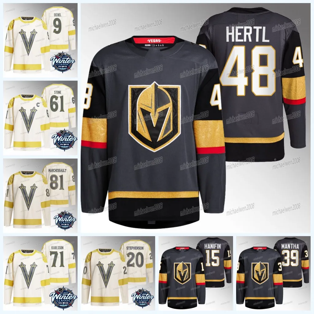 48 Tomas Hertl Golden Knights 2024 Winter Classic Jersey Noah Hanifin Anthony Mantha Mark Stone William Karlsson Jack Eichel Adin Hill Jonathan Marchessault