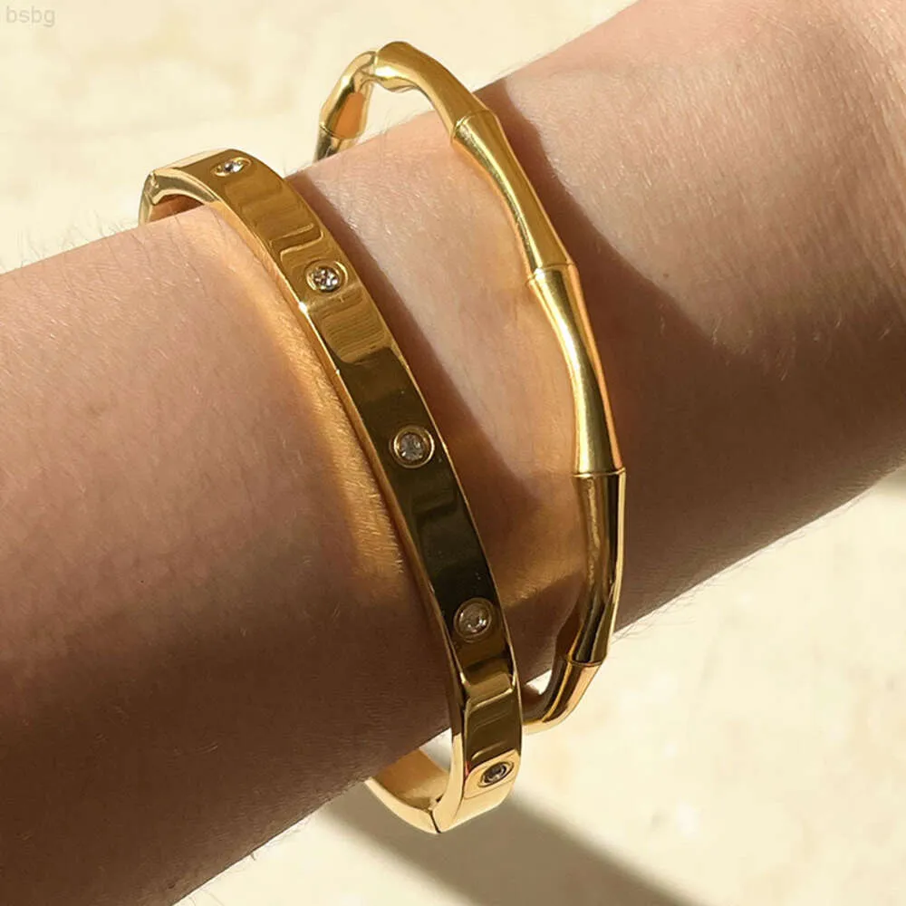 Famous Luxury Designers Jewelry Love Screw Bracelet Bangle Classic Designer Bracelet Gold Plated Stainless Steel Trendy Bangles