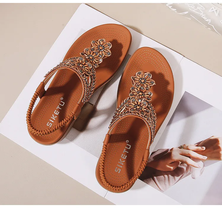 Sandalias de diseñador Mujer cuña diamante deslizadores clásicos verano cómodo moda viaje al aire libre playa niña sandalia dama zapatillas casuales