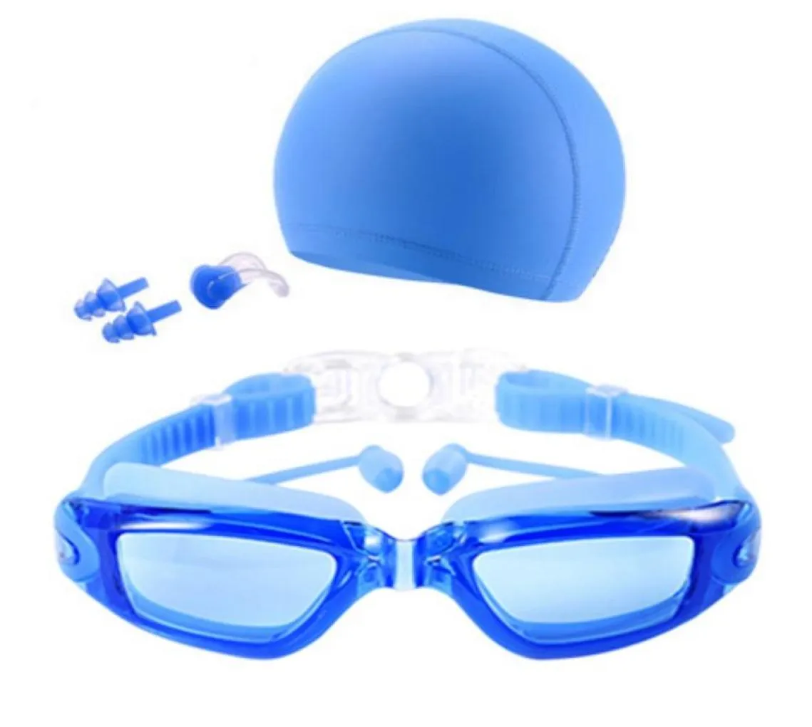 Lunettes de natation pour hommes et femmes, combinaison de natation HD, étanche, bonnet de natation, pince-nez, bouchons d'oreille, 2021, 9338792