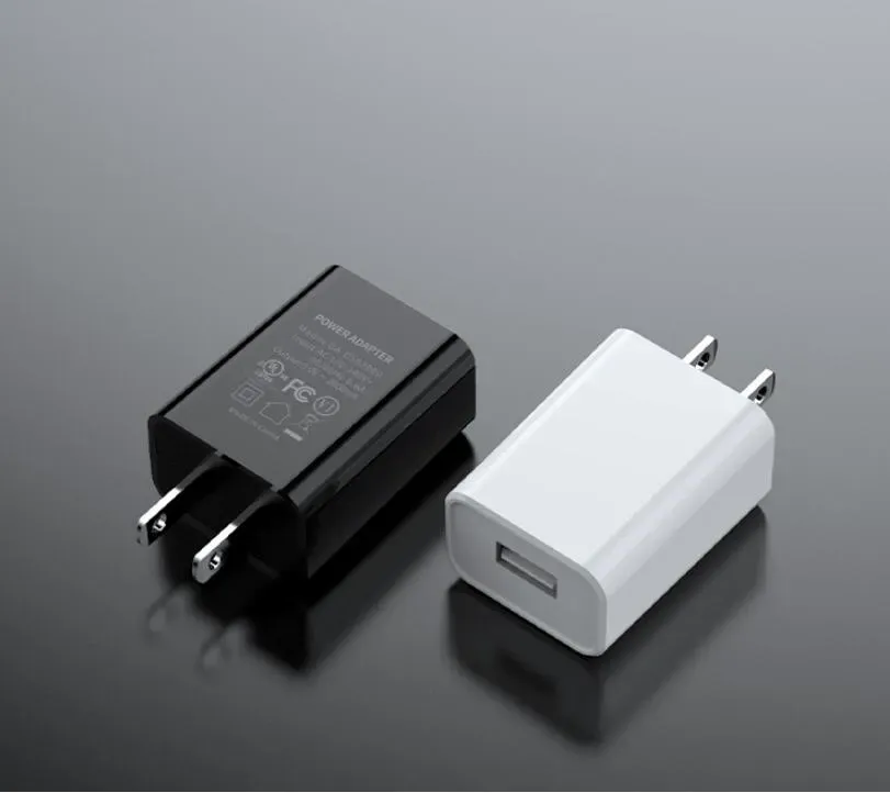 UL FCC Certified US Plug 5V 1A 2A USB Fast  Travel Wall  Mobile Phone Power Adapter for iphone samsung black white