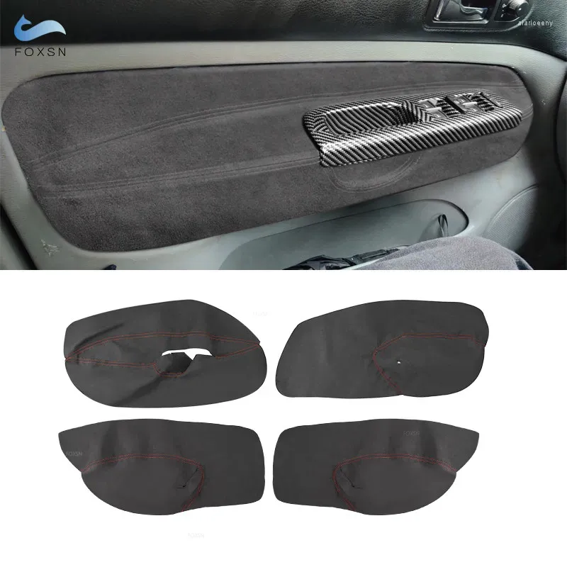 Accessoires intérieurs pour VW Golf 4 MK4 Bora Jetta 1998 1999 2000 2001 2002 2003 2004 2005 uniquement, panneau d'accoudoir de portes LHD, couverture en cuir suédé