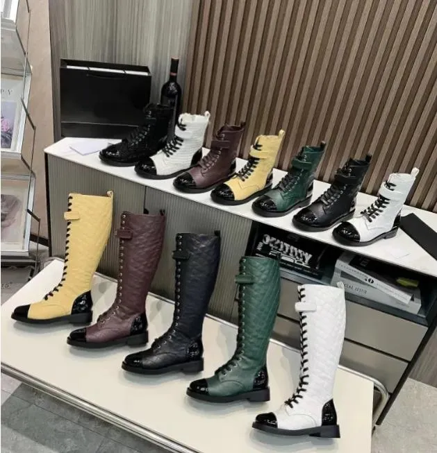 Mode Combat Boots Designer Schoenen Laarzen Dames Platform Korte Laarzen luxe schapenvacht kalfsleer kalfsleer kant Martin Laarzen Maat 35-41