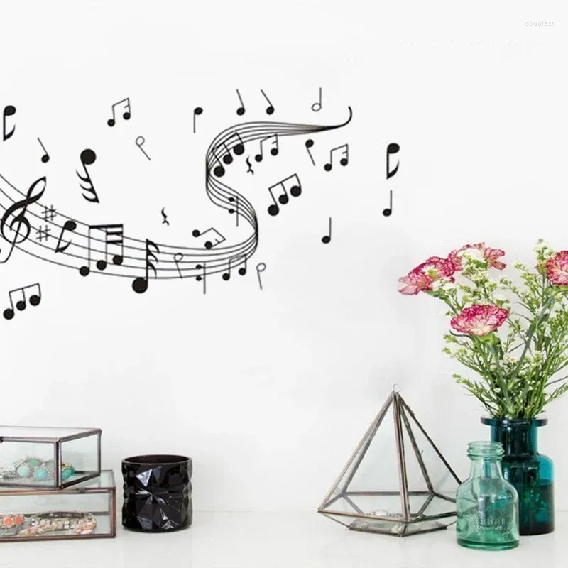 Wall Stickers Creative Art Music Note Sticker For Bedroom Decor Room Decoration House Decal Mural Home Wallpaper Wallsticker