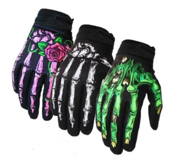 Hommes gants de moto doigt complet squelette gants respirants hiver vtt gants de cyclisme Dirt Bike8205056