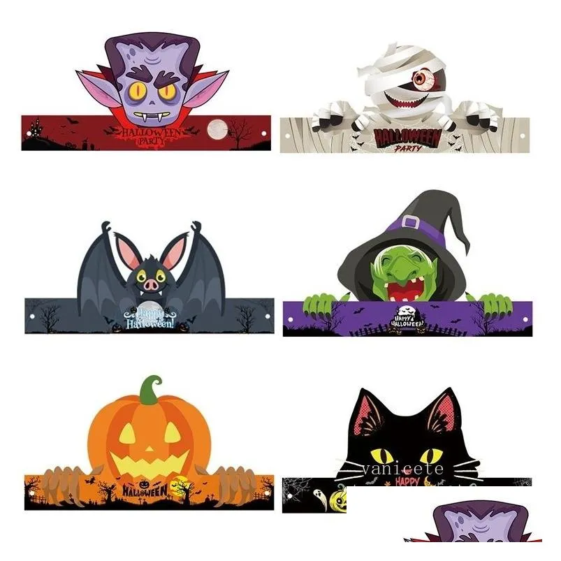 Festa decoração halloween headband papel chapéu crianças adereços lt549 gota entrega casa jardim festivo suprimentos evento dhbzk