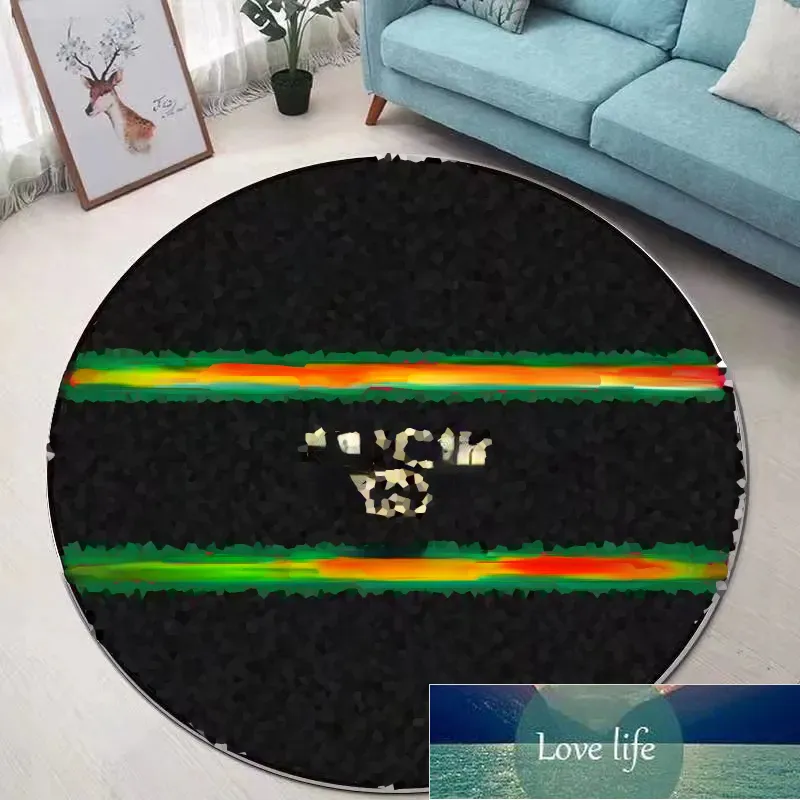 Alfombra circular de diseño de calidad para sala de estar, alfombra con logotipo clásico impreso, alfombra para dormitorio, sala de estar, mesa de café, alfombras para decoración del hogar