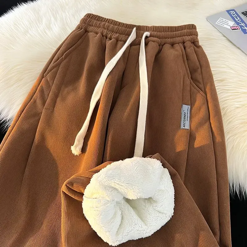 Broek Koreaanse stijl trendy mannen en vrouwen herfst en winter corduroy los vintage paar straat minimalistisch ontwerp wijd been casual broek