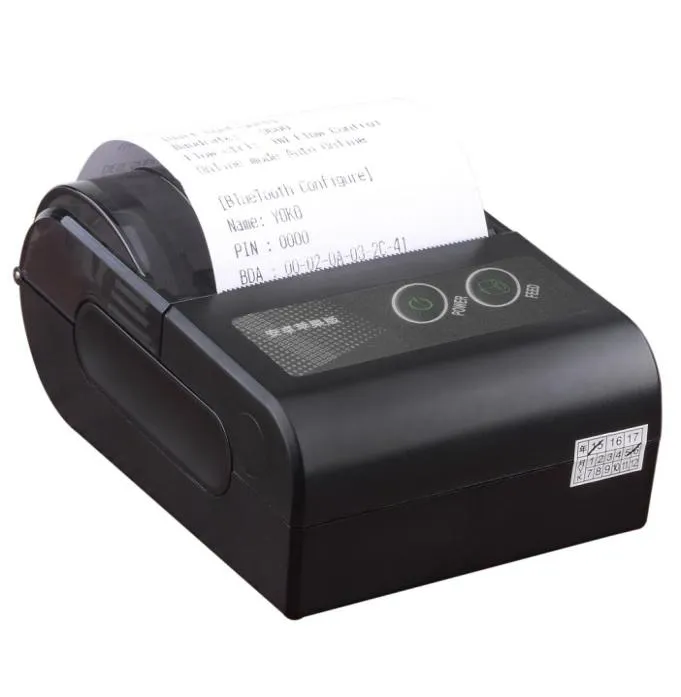 YOKO 58HB4 58mm Portable Mini Bluetooth Wireless Receipt Thermal Printer Line thermal printing for Android and IOS USAUUK Plug5732242