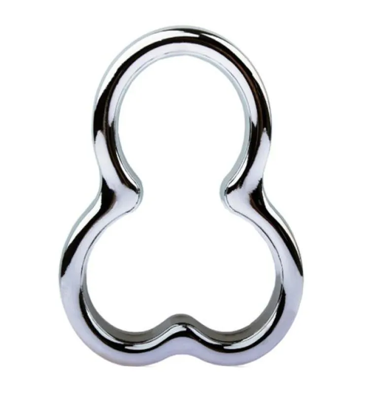 Cockrings en acier inoxydable balle civière Scrotal Bondage coqs anneaux mâle pénis Cage dispositifs en métal jouets sexuels pour Men8984330