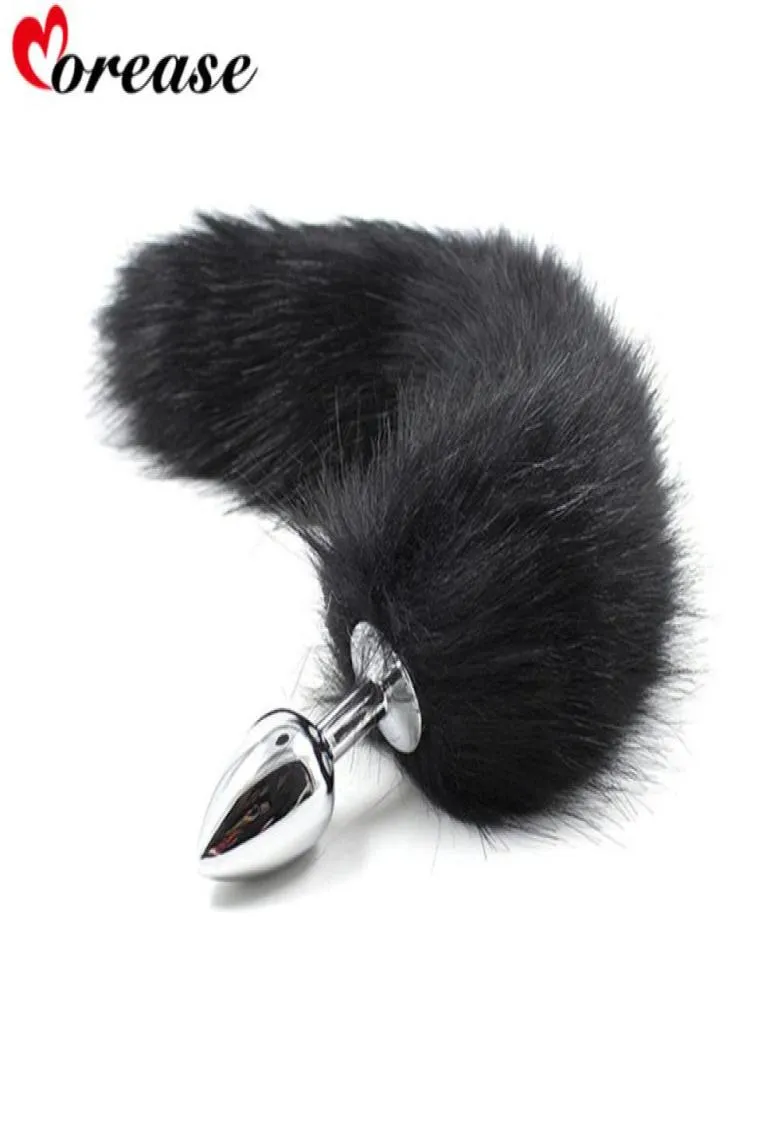 Sexig leksaker Metal Fake Fur Fox Dog Tail Anal Plug Butt Plug BdSM Flirt Anus Plug for Women Adult Games Produkt för par S9245698873