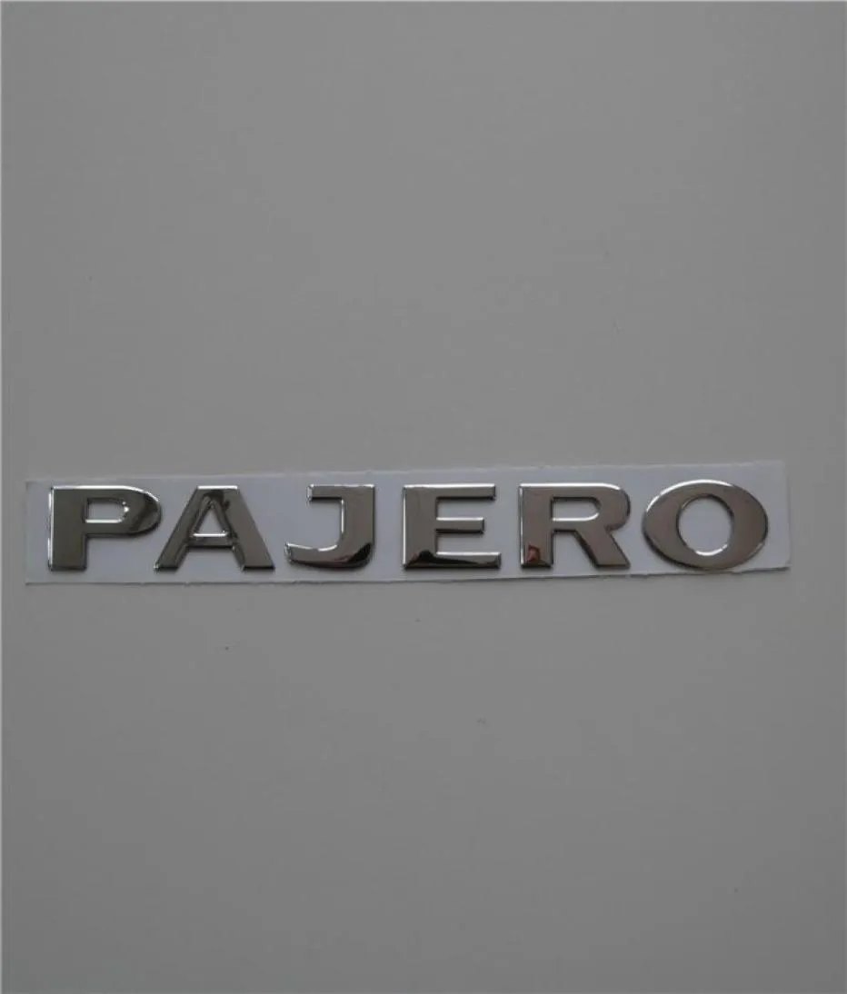 2 PCSSet ABS 3D Silver Pajero Car Emblem Badge Body Side Logo Decal Bakre klistermärke Tillbehör Dekoration9600084