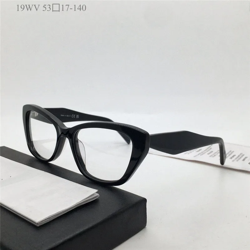 Ny modedesign Cat Eye Optical Glasses 19WV liten acetatram Enkel och populär stil ljus och lätt att bära glasögon toppkvalitet