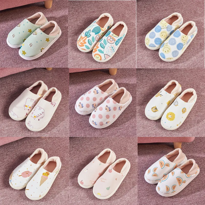 Slippers Soft Bottom Winter Pregnant Womens Nonslip Fruit Cotton Slippers Home Postpartum Large Size Cotton Slippers size 36-41 GAI-35