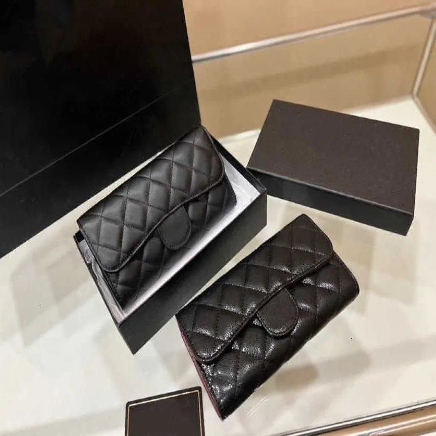 CC Bag 2022 – portefeuille de luxe de haute qualité, porte-monnaie, porte-cartes, multifonctionnel en cuir noir, sac à main de styliste pour femme entière, 221M