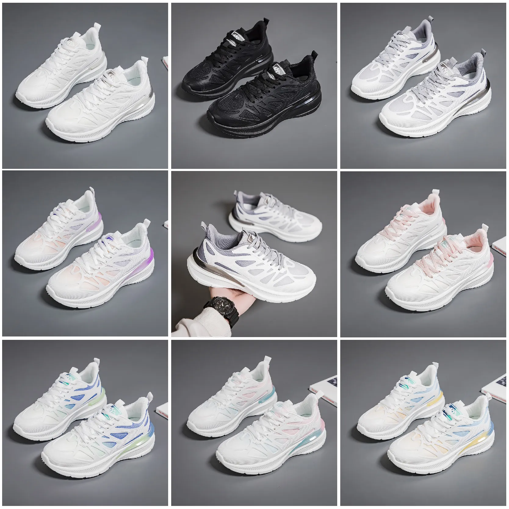 Hommes Femmes Jeunes Chaussures de course Baskets plates Lows Tripls Blanc Noir Jaune Gris Brouillard Triple Rose Bleu Chaussure de sport Hommes Entraîneurs occasionnels 35-44