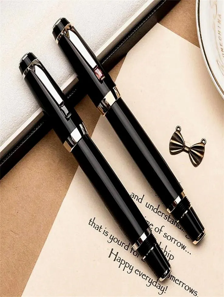 Luxury Bohemies Classics Czarna żywica Rollerball Pen Pen Pentena Pisanie do biurowych materiałów szkolnych z numerem Diamond i Serial On2218520