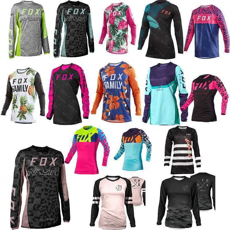 Herr t-shirts 2024 Cross Country Mountain Bike Jersey Women Downhill Jersey Hpit Fox Mountain Mtb Shirt Cross Country Jersey Ladies Sweatshirt