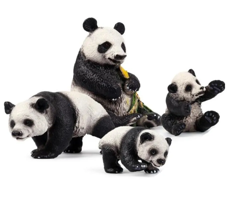 Simulering Little Panda Action Figures PVC Livselike Education Children Barn Wild Animal Toy Gift Söta Toys5555889