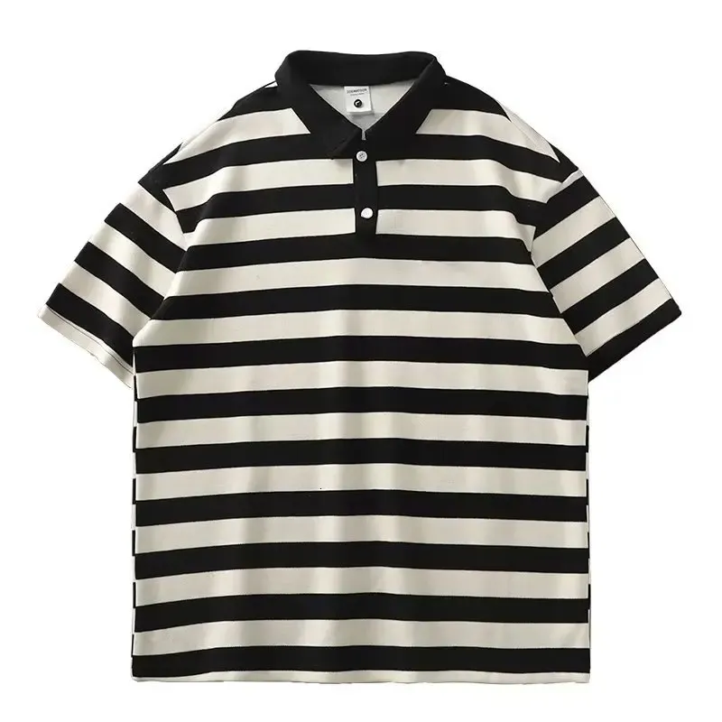 Polo d'été à manches courtes pour hommes et femmes, T-shirt décontracté à rayures, hauts de Golf, vêtements pour femmes, 240305