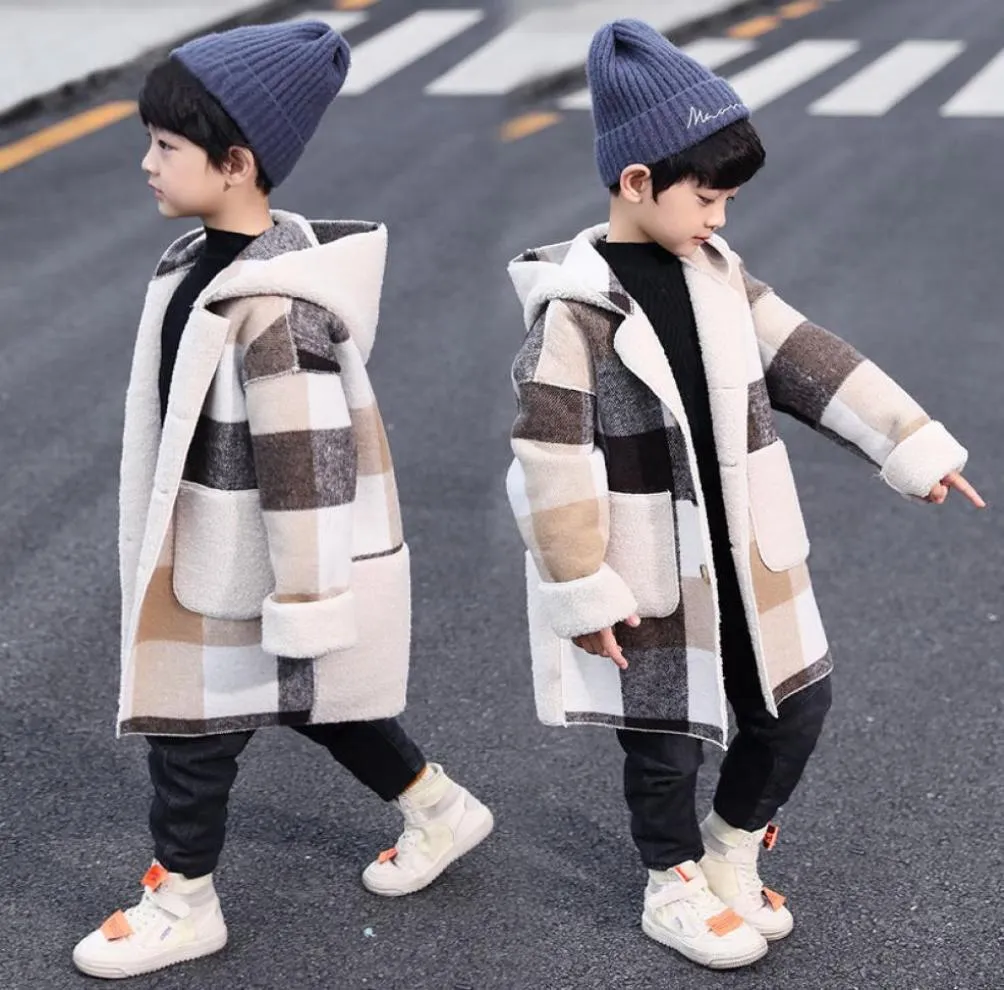 Nouveautés automne hiver sweat à capuche pour garçons manteau pour 213 ans enfant en bas âge enfants à manches longues Plaid décontracté hauts vêtements d'extérieur manteaux deux couleurs 7899515188