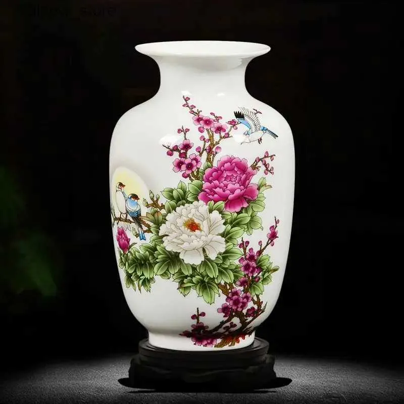 Vasos jingdezhen vasos de cerâmica cerâmica decoração sala estar arranjo flor moderna casa simples tv gabinete cerâmica presente l240309